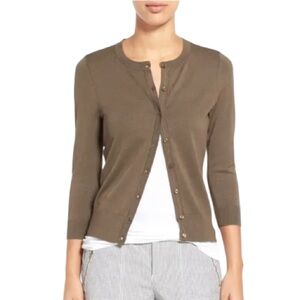 Halogen Women’s Olive Green Cardigan Button Up Sweater Fall Fashion